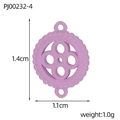 Purple stainless steel four-leaf clover charm with size 1.4x1.1cm and top-bottom loops - Purple Round Cutout Style (PJ00232-4)
