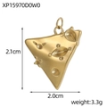 Vintage gold irregular triangle pendant charm 2.1cm x 2.0cm for DIY jewelry making - Irregular Triangle Meteorite Texture Pendant (XP15970D0W0)