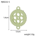 Light green four-leaf clover charm pendant with hollow design and beaded edges - Light Green Round Cutout Style (PJ00232-5)