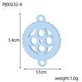 Light blue four-leaf clover pendant accessory with 1.4cm height for DIY jewelry making - Light Blue Round Cutout Style (PJ00232-6)