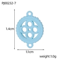 Light blue clover enamel pendant for jewelry making, measures 1.4cm high by 1.1cm wide - Light Blue Round Cutout Style (PJ00232-7)