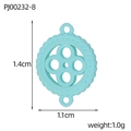 Mint green four-leaf clover stainless steel pendant with dimensions and weight info - Light Blue Round Cutout Style (PJ00232-8)