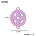 Pink stainless steel four-leaf clover pendant accessory with macaron enamel finish - Light Pink Beaded Round Style (PJ00233)