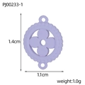 Lavender enamel clover pendant link in stainless steel with beaded edge detail - Light Purple Beaded Round Style (PJ00233-1)