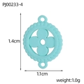 Mint green stainless steel four-leaf clover pendant charm for DIY jewelry making - Mint Green Beaded Round Style (PJ00233-4)