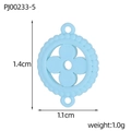 Light blue stainless steel clover pendant with enamel finish for DIY jewelry 1.4cm - Light Blue Beaded Round Style (PJ00233-5)