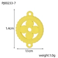 Bright yellow four-leaf flower charm in matte finish for DIY jewelry making accessories - Bright Yellow Beaded Round Style (PJ00233-7)