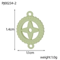 Mint green four-leaf clover stainless steel pendant with dimensions 1.4cm x 1.1cm - Light Green Gear Star Style (PJ00234-2)
