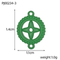 Green stainless steel four-leaf clover charm pendant for DIY jewelry making - Green Gear Star Style (PJ00234-3)