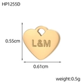 Pendentif coeur doré en acier inoxydable poli gravé L&M 0,61cm de large - Style Cœur Gravé (HP1255D)