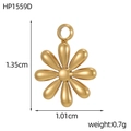 Pendentif marguerite dorée en acier inoxydable, dimensions 1,35 cm hauteur et 1,01 cm largeur - Style Marguerite (HP1559D)