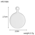 Polished silver stainless steel round pendant with dimensions 2.7cm x 2.0cm and 3.7g weight - Silver Round Tag with Loop (HP3198A)