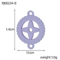 Lavender four-leaf clover stainless steel pendant with bead edge detail, 1.4cm charm - Light Purple Gear Star Style (PJ00234-8)