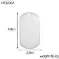 Polished stainless steel blank pendant with dimensions 4.9cm by 2.8cm and 16.2g weight - Silver Large Rectangle Tag (HP3200A)