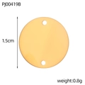 Detailed view of 1.5cm round gold stainless steel blank tag pendant for jewelry - Gold Double Hole Round Tag (PJ00419B)