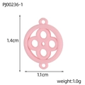 Pink enamel clover charm stainless steel pendant for DIY jewelry making 1.1x1.4cm - Pink Round Floral Style (PJ00236-1)