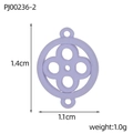 Minimalist light purple four-leaf clover stainless steel pendant charm 1.4x1.1cm - Purple Round Floral Style (PJ00236-2)