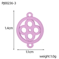 Pink and purple four-leaf clover stainless steel charm with 1.4cm x 1.1cm dimensions - Pink Purple Round Floral Style (PJ00236-3)
