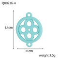 Minimalist light blue four-leaf clover enamel stainless steel charm pendant for DIY jewelry - Light Blue Round Floral Style (PJ00236-4)