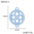 Light blue stainless steel four-leaf clover pendant 1.4cm macaron charm for jewelry making - Light Blue Round Floral Style (PJ00236-6)