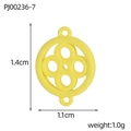 Yellow stainless steel four-leaf clover pendant with 1.4cm height and 1.1cm width dimensions - Bright Yellow Round Floral Style (PJ00236-7)