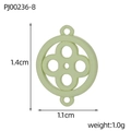 Light green stainless steel clover pendant connector with macaron oil drip finish - Light Green Round Floral Style (PJ00236-8)