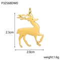 Goldener Rentier-Anhänger Maße 2,3 cm x 2,0 cm mit hohlen gravierten Details - Goldenes Rentier (P32568DW0)