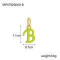 Letter B initial pendant in gold stainless steel with green enamel detail - Letter B