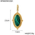 Detailsicht des Malachit-Anhängers mit Maßen 2,5 cm x 1,4 cm und Gewicht von 3,4 g - Malachit-Stil (BP48695B10Q0)
