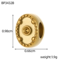 Perle ovale en forme de cœur plaqué or 18 carats pour bijoux DIY, 0.98cm x 0.66cm - Ovale Brossé (BP3432B)