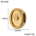 Perle de bijoux cœur plaquée or 18k pour colliers DIY, largeur 1,00cm et poids 1,8g - Perle Ronde Plate à Points (BP3434B)
