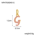 Gold-plated letter G pendant with light pink enamel finish for custom necklaces - Letter G