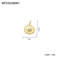 Ciondolo tondo in acciaio dorato con motivo a raggiera e pietra verde centrale - Stile Strass Verde (WP37023B0W1)
