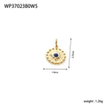 Vintage round pendant in gold finish with a deep blue lapis lazuli stone centerpiece - Blue Rhinestone Style (WP37023B0W5)