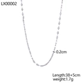 Silver stainless steel flat oval link necklace with adjustable length 38cm plus 5cm extender - Silver Flat Oval Link Chain (LX00002)
