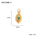 Dettaglio del ciondolo a occhio dorato con perla in malachite verde e dimensioni - Stile Verde Texture Malachite (AP41768B-11)