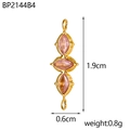 Dettaglio del connettore in zircone rosa marquise da 1,9 cm per la creazione di gioielli - Connettore a Triplo Strass Marquise Rosa (BP2144B4)