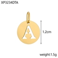 Gold plated stainless steel letter A pendant with minimalist round cutout design - Letter A