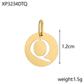 Close-up of 1.2cm 14K gold plated hollow letter Q pendant for DIY jewelry design - Letter Q