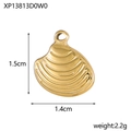 Goldener muschelförmiger Schmuckanhänger 1,5x1,4 cm für DIY-Schmuckzubehör - Muschel-Textur (XP13813D0W0)