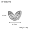 Polished silver V-shaped jewelry accessory charm with 0.5cm by 0.7cm dimensions - Silver V-shape Bean Pendant (XP48986AW0)
