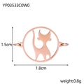 Roségoldener Katzen-Silhouette Anhänger-Verbinder für DIY Armbänder und Halsketten - Katzen-Silhouette (YP03533C0W0)