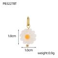 Macro view of daisy pendant charm showing 1.0cm dimensions and 0.9g weight details - Little Daisy Pendant - Ring Clasp (PB3227BT)