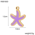 Détail macro d'un pendentif étoile de mer violet de 1,2 cm en acier doré poli - Style Étoile de Mer Violet (PJ00185D)