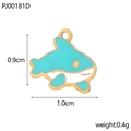 Détail du pendentif requin en émail bleu avec dimensions de 0,9 cm de haut et 1,0 cm - Style Requin Bleu et Blanc (PJ00181D)