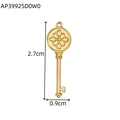Macro shot of gold key pendant with floral knot design and 2.7cm height measurement - Key Style with Knot Pattern (AP39925D0W0)