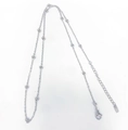 Collana sottile in argento con perline, chiusura a moschettone e catenina regolabile - Catena a Sfere Argentata (HX2979A2)