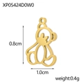 Detailed view of a gold hollow bear pendant with size 0.8cm by 1.0cm and weight specs - Hollow Bear Style (XP05424D0W0)