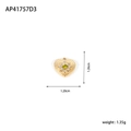 Golden heart pendant with green stone and cubic zirconia, evil eye style diy jewelry - Radial Pattern Heart (AP41757D3)
