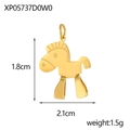 Detail view of gold-plated pony charm showing 2.1cm width and 1.8cm height dimensions - Cartoon Pony Style (XP05737D0W0)